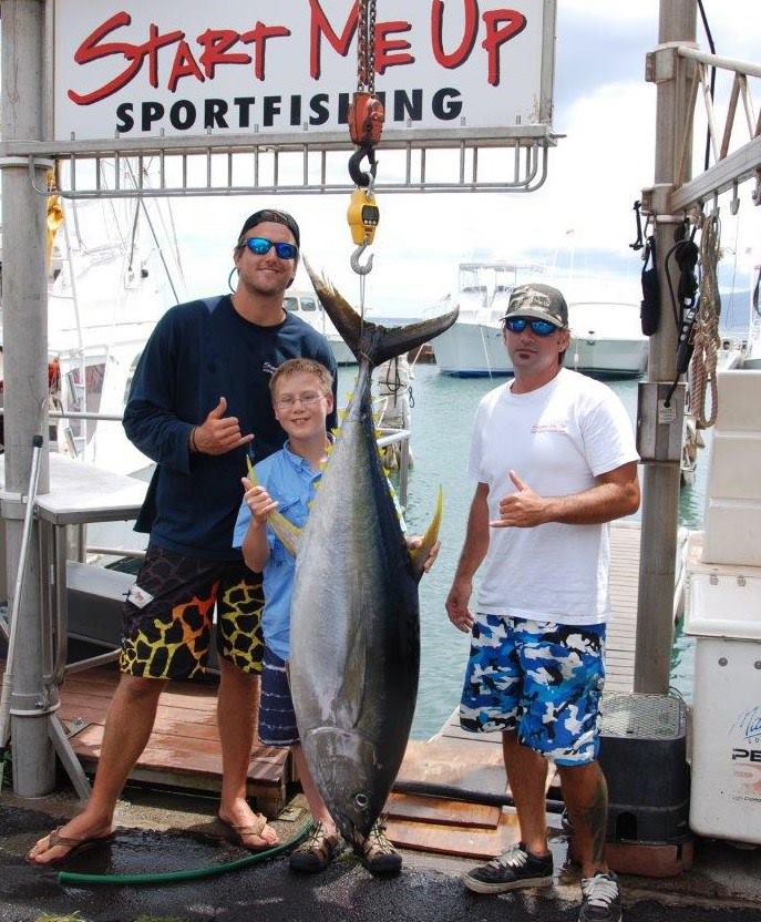 Ahi yellowfin tuna Maui HI fishing